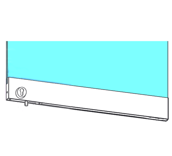 Dorma 76 5mm Bottom Door Rail With Floor Locking Lock